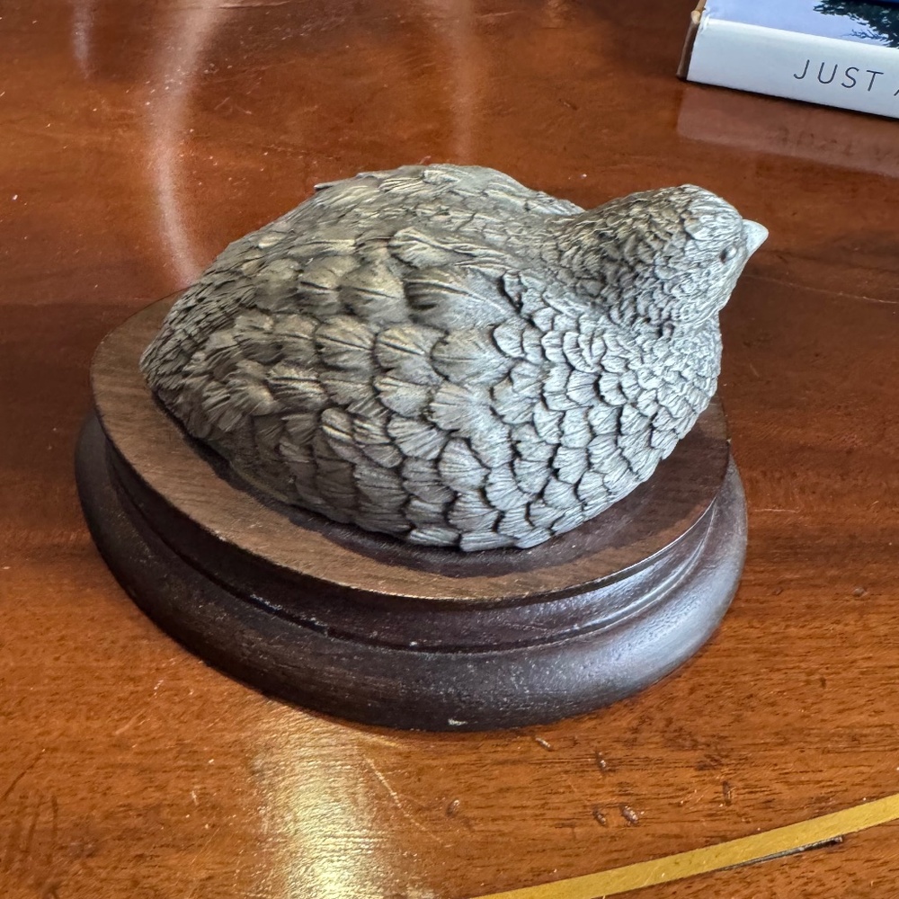 Vintage 1977 Chilmark “Bobwhite Quail” Pewter Figurine by R.J. Dennis –